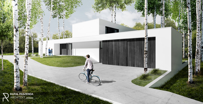 Projekt nowoczesnego domu w lesie brzozowym w Jankowicach