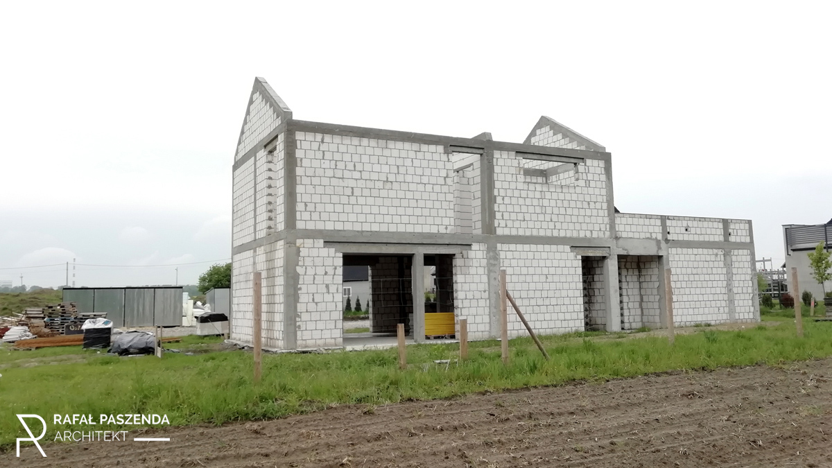 zabudowa deweloperska budowa osiedla domów jednorodzinnych w Ornontowicach stan surowy